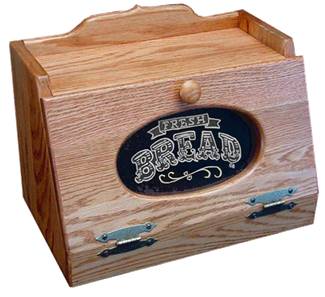 Oak Bread Box, Plexiglass Front | Amish Furniture Factory